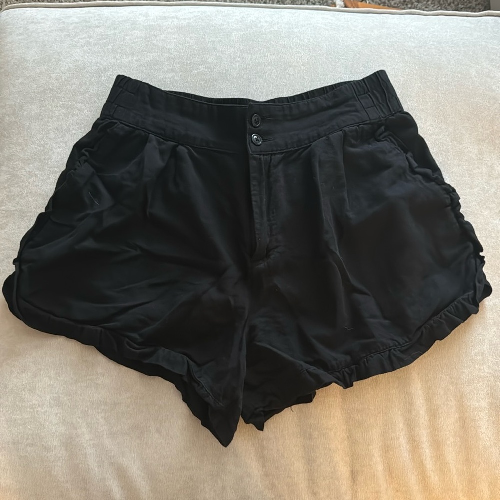 Black Ruffle Shorts